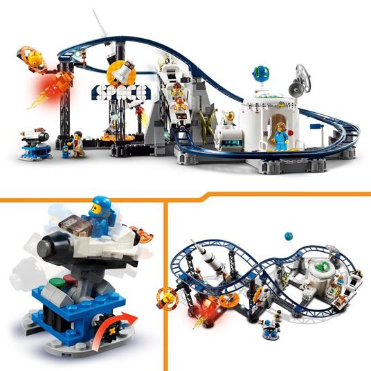 LEGO Creator 3in1 31142 Montagne Russe Spaziali o Torre a Caduta o Giostra Parco Giochi da Costruire con Mattoncini Luminosi - 4