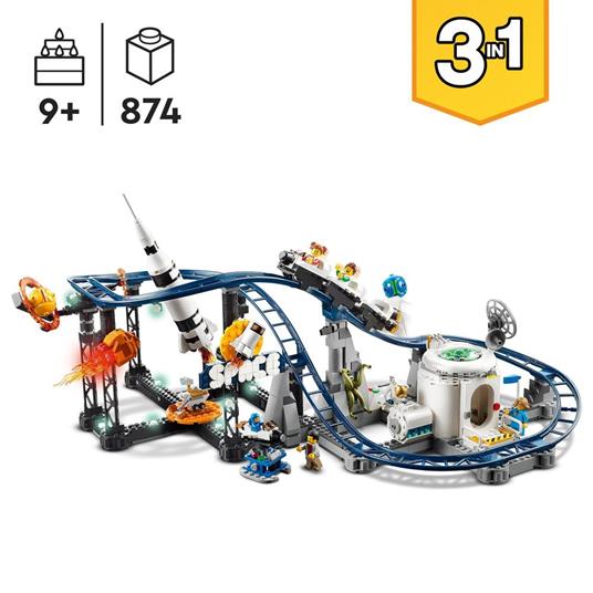LEGO Creator 3in1 31142 Montagne Russe Spaziali o Torre a Caduta o Giostra Parco Giochi da Costruire con Mattoncini Luminosi - 3