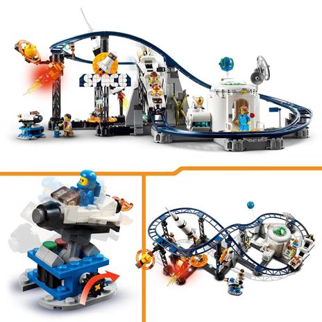 LEGO Creator 3in1 31142 Montagne Russe Spaziali o Torre a Caduta o Giostra Parco Giochi da Costruire con Mattoncini Luminosi - 4