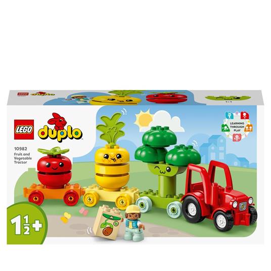 LEGO DUPLO My First 10982 Il Trattore di Frutta e Verdura, Gioco Impilabile per Bambini da 1,5 a 3 Anni, Giochi Educativi