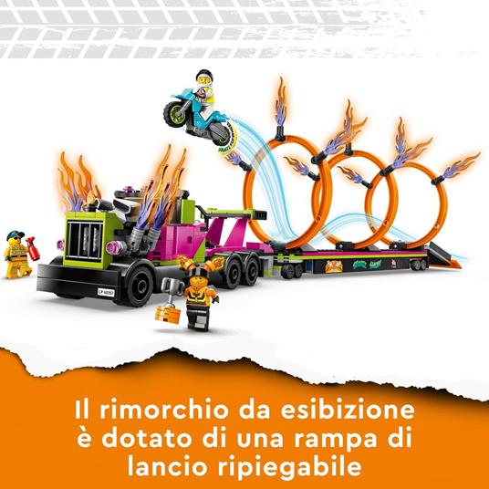 LEGO City Stuntz 60357 Stunt Truck: Sfida dellAnello di Fuoco, Moto Giocattolo Carica e Vai, Regalo Divertente per Bambini - 3