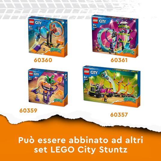 LEGO City Stuntz 60357 Stunt Truck: Sfida dellAnello di Fuoco, Moto Giocattolo Carica e Vai, Regalo Divertente per Bambini - 7