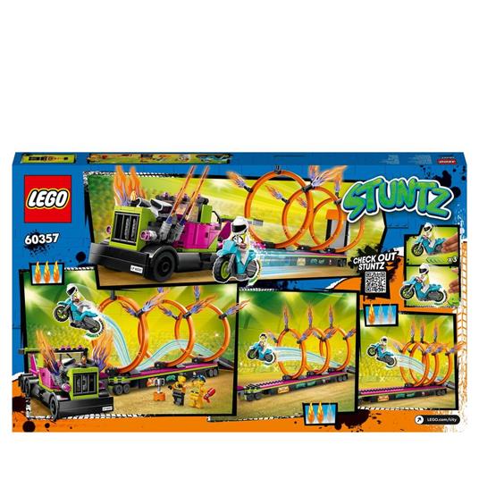LEGO City Stuntz 60357 Stunt Truck: Sfida dellAnello di Fuoco, Moto Giocattolo Carica e Vai, Regalo Divertente per Bambini - 9