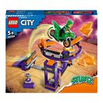 LEGO City Stuntz 60359 Sfida Acrobatica: Schiacciata sulla Rampa, Set 2 in 1 con Moto Giocattolo Dinosauro Carica e Vai