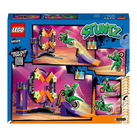 LEGO City Stuntz 60359 Sfida Acrobatica: Schiacciata sulla Rampa, Set 2 in 1 con Moto Giocattolo Dinosauro Carica e Vai - 9