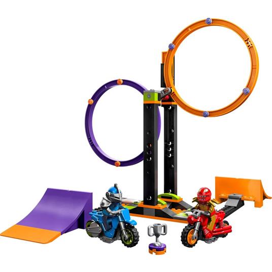 LEGO City Stuntz 60360 Sfida Acrobatica: Anelli Rotanti, Gare per 1 o 2 Giocatori con Moto Giocattolo, Giochi per Bambini - 8