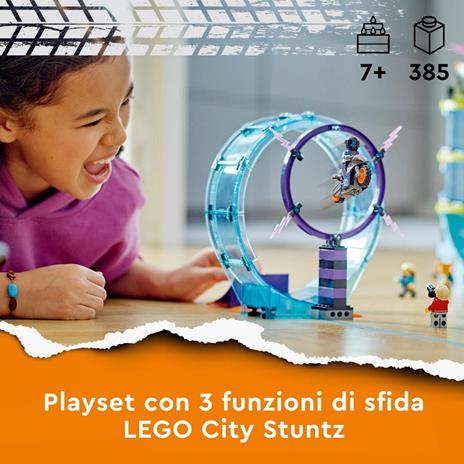 LEGO City Stuntz 60361 Stunt Riders: Sfida Impossibile, Set 3 in 1 per 1 o 2 Giocatori, 2 Moto Giocattolo, Giochi per Bambini - 2