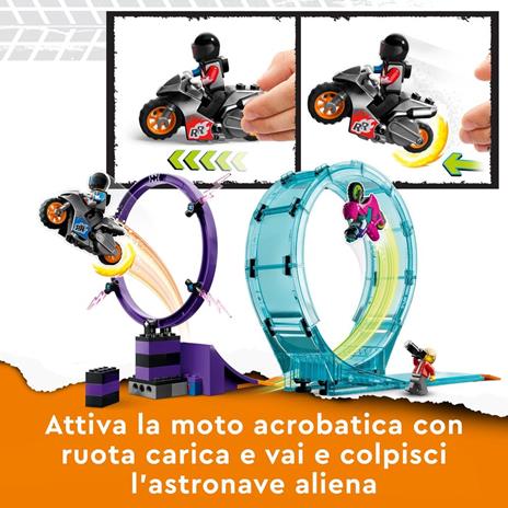 LEGO City Stuntz 60361 Stunt Riders: Sfida Impossibile, Set 3 in 1 per 1 o 2 Giocatori, 2 Moto Giocattolo, Giochi per Bambini - 5