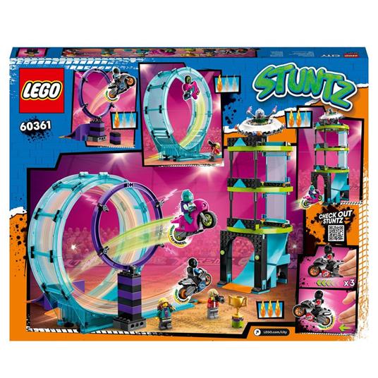 LEGO City Stuntz 60361 Stunt Riders: Sfida Impossibile, Set 3 in 1 per 1 o 2 Giocatori, 2 Moto Giocattolo, Giochi per Bambini - 9