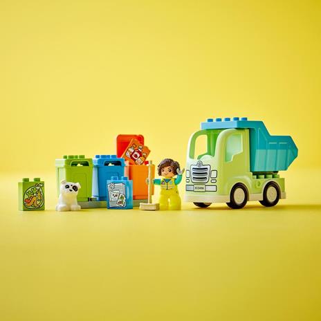 LEGO DUPLO 10987 Camion Riciclaggio Rifiuti Camion Spazzatura Giocattolo Gioco Educativo per Bambini Raccolta Differenziata - 6