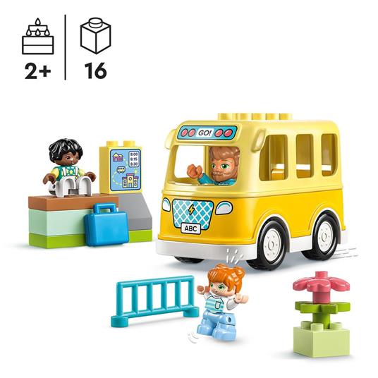 LEGO DUPLO 10988 Lo Scuolabus, Gioco Educativo con Veicolo e Personaggi, Regalo Didattico per Bambini e Bambine da 2+ Anni - 3