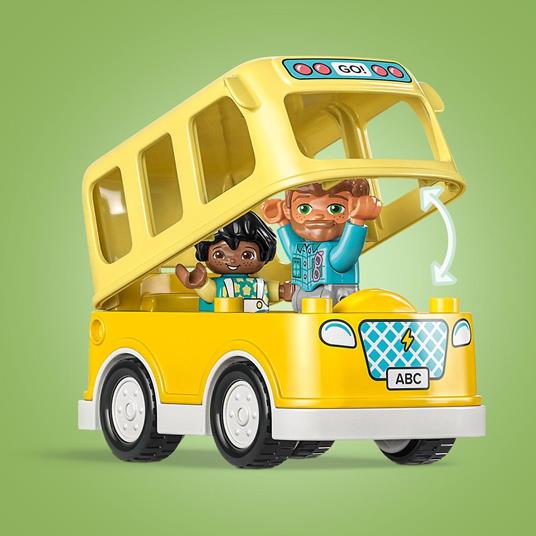 LEGO DUPLO 10988 Lo Scuolabus, Gioco Educativo con Veicolo e Personaggi, Regalo Didattico per Bambini e Bambine da 2+ Anni - 4