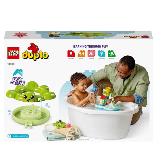 LEGO DUPLO 10989 Parco Acquatico Giochi da Bagnetto per Bambini da 2+ Anni con Isola Galleggiante Tartaruga e Stella Marina - 8