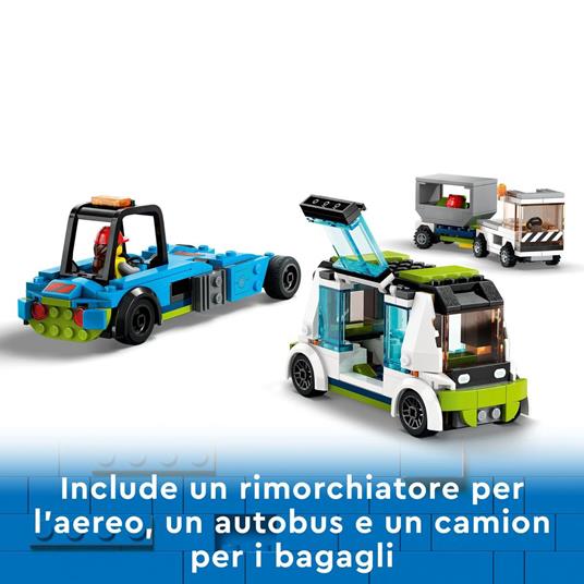 LEGO City 60367 Aereo Passeggeri, Modellino di Aeroplano Giocattolo da Costruire con 9 Minifigure e Veicoli dell'Aeroporto - 5
