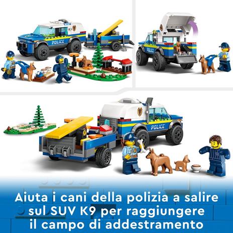 LEGO City 60369 Addestramento Cinofilo Mobile con SUV Macchina Polizia Giocattolo e Rimorchio, 2 Animali, Giochi per Bambini - 4