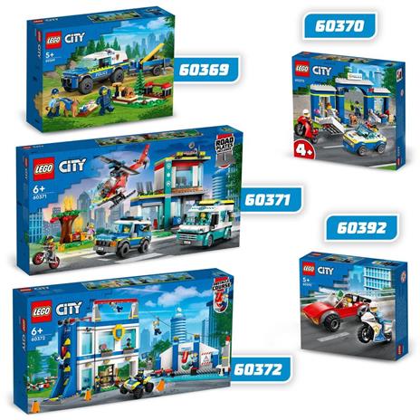 LEGO City 60371 Quartier Generale Veicoli d’Emergenza con Elicottero Ambulanza Macchina Polizia Moto Giocattolo e Minifigure - 7