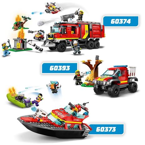 LEGO City Fire 60373 Barca di Soccorso Antincendio dei Vigili del Fuoco, Nave Giocattolo, Gommone e Minifigure, Idee Regalo - 6