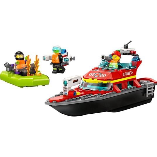 LEGO City Fire 60373 Barca di Soccorso Antincendio dei Vigili del Fuoco, Nave Giocattolo, Gommone e Minifigure, Idee Regalo - 7