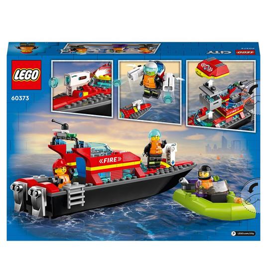 LEGO City Fire 60373 Barca di Soccorso Antincendio dei Vigili del Fuoco, Nave Giocattolo, Gommone e Minifigure, Idee Regalo - 8