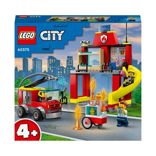 LEGO City Fire 60375 Caserma dei Pompieri e Autopompa Camion