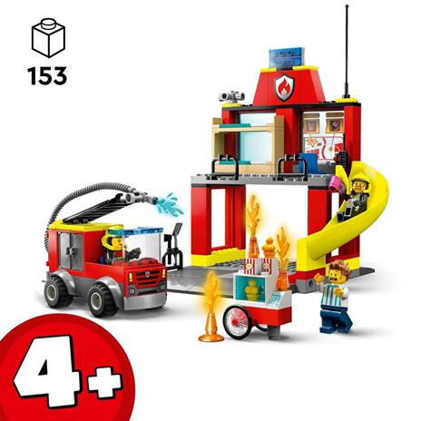 LEGO City Fire 60375 Caserma dei Pompieri e Autopompa Camion Giocattolo dei Vigili del Fuoco Giochi per Bambini Idee Regalo - 3