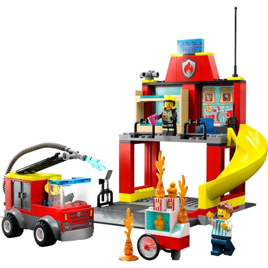 LEGO City Fire 60375 Caserma dei Pompieri e Autopompa Camion Giocattolo dei Vigili del Fuoco Giochi per Bambini Idee Regalo - 7