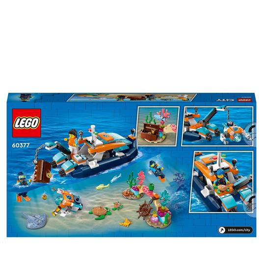 LEGO City 60377 Batiscafo Artico, Barca Giocattolo con Mini-Sottomarino e Animali Marini: Squalo, Granchio, Tartaruga e Manta - 8
