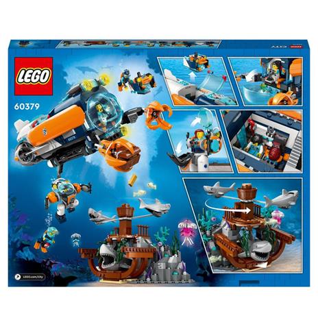 LEGO City 60379 Sottomarino per Esplorazioni Abissali Giocattolo con Drone e Relitto di Barca, Regalo per Bambini 7+ Anni - 9