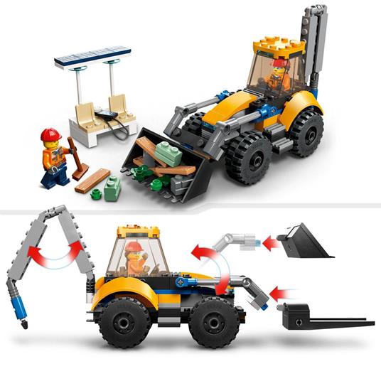 LEGO City 60385 Scavatrice per Costruzioni, Escavatore Giocattolo con Minifigure, Giochi per Bambini e Bambine, Idea Regalo - 4