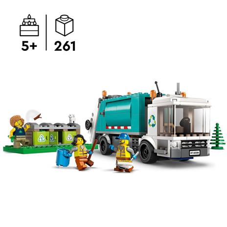 LEGO City 60386 Camion per il Riciclaggio dei Rifiuti, Giocattolo con 3 Bidoni Raccolta Differenziata, Giochi Educativi - 3