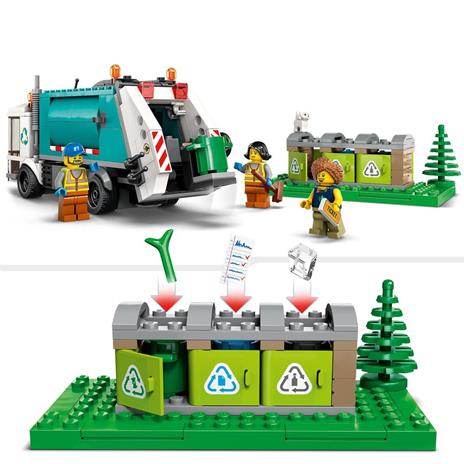 LEGO City 60386 Camion per il Riciclaggio dei Rifiuti, Giocattolo con 3 Bidoni Raccolta Differenziata, Giochi Educativi - 4