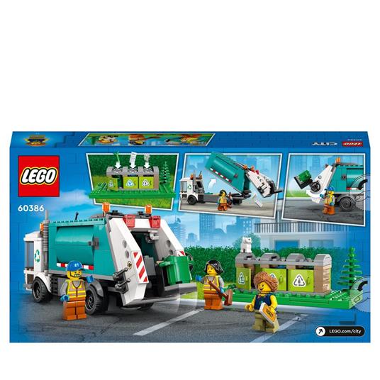 LEGO City 60386 Camion per il Riciclaggio dei Rifiuti, Giocattolo con 3 Bidoni Raccolta Differenziata, Giochi Educativi - 8