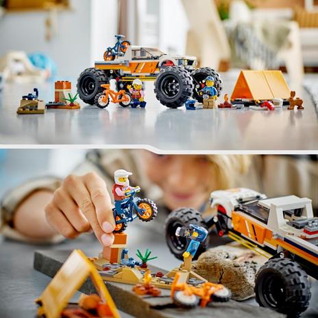 LEGO City 60387 Avventure sul Fuoristrada 4x4, Veicolo Giocattolo Stile Monster Truck e 2 Mountain Bike, Giochi per Bambini - 2