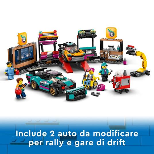 LEGO City 60389 Garage Auto Personalizzato con 2 Macchine Giocattolo Personalizzabili, Officina e 4 Minifigure, Idea Regalo - 4