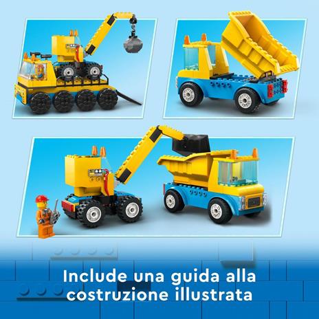 LEGO City 60391 Camion da Cantiere e Gru con Palla da Demolizione Set con Veicoli Giocattolo Giochi Educativi per Bambini 4+ - 3