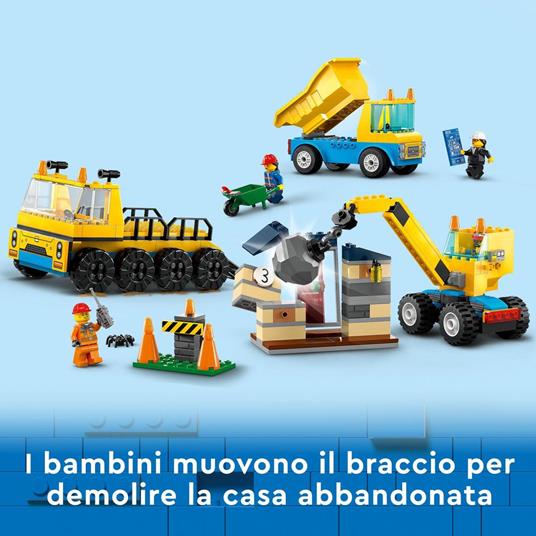 LEGO City 60391 Camion da Cantiere e Gru con Palla da Demolizione Set con Veicoli Giocattolo Giochi Educativi per Bambini 4+ - 4