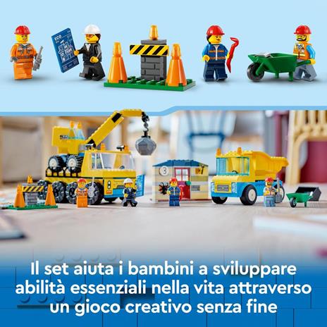 LEGO City 60391 Camion da Cantiere e Gru con Palla da Demolizione Set con Veicoli Giocattolo Giochi Educativi per Bambini 4+ - 6