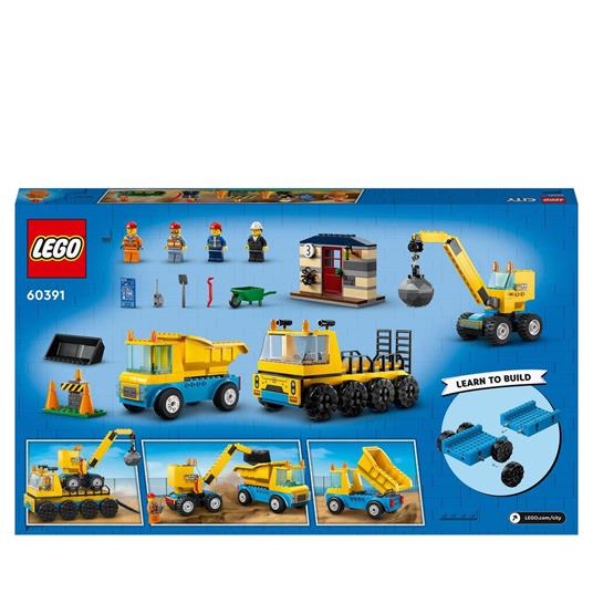 LEGO City 60391 Camion da Cantiere e Gru con Palla da Demolizione Set con Veicoli Giocattolo Giochi Educativi per Bambini 4+ - 8