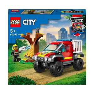 Giocattolo LEGO City Fire 60393 Soccorso sul Fuoristrada dei Pompieri, Camion Giocattolo dei Vigili del Fuoco 4x4, Giochi per Bambini LEGO