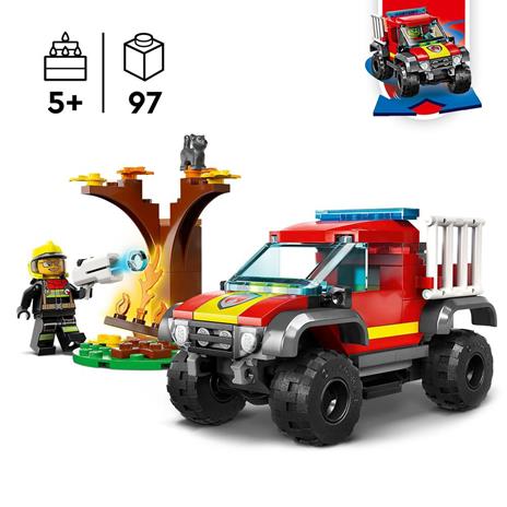 LEGO City Fire 60393 Soccorso sul Fuoristrada dei Pompieri, Camion Giocattolo dei Vigili del Fuoco 4x4, Giochi per Bambini - 3