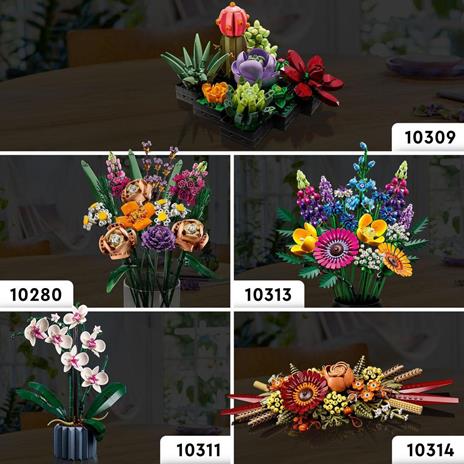 LEGO Botanicals 10313 Bouquet Fiori Selvatici Finti con Papaveri e Lavanda Artificiali, Regalo Adulti da Collezione Botanica - 7