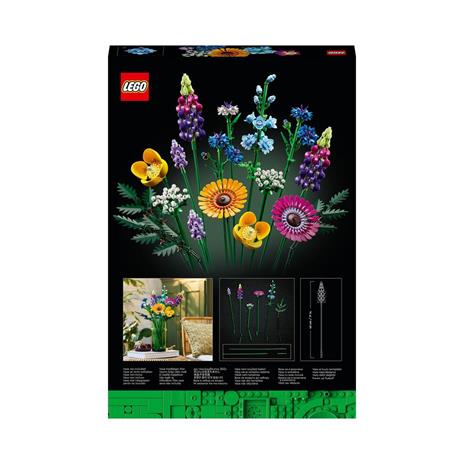LEGO Icons 10313 Bouquet Fiori Selvatici Finti con Papaveri e Lavanda Artificiali, Idea Regalo Adulti, Botanical Collection - 9