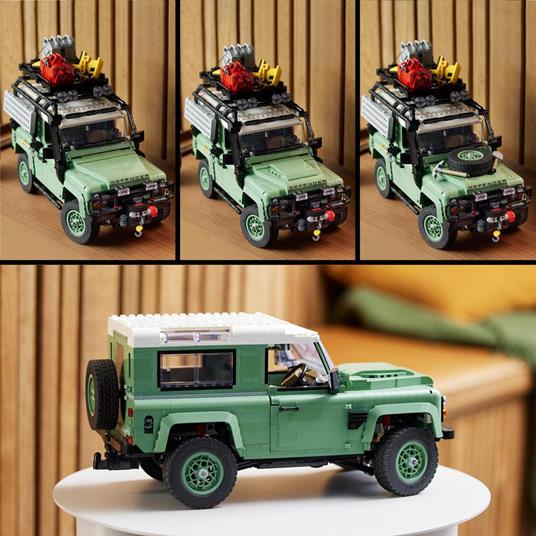 LEGO Icons 10317 land rover classic defender 90, modellismo per adulti, modellino di auto off-road 4×4 - 4
