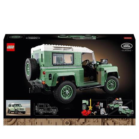 LEGO Icons 10317 land rover classic defender 90, modellismo per adulti, modellino di auto off-road 4×4 - 8