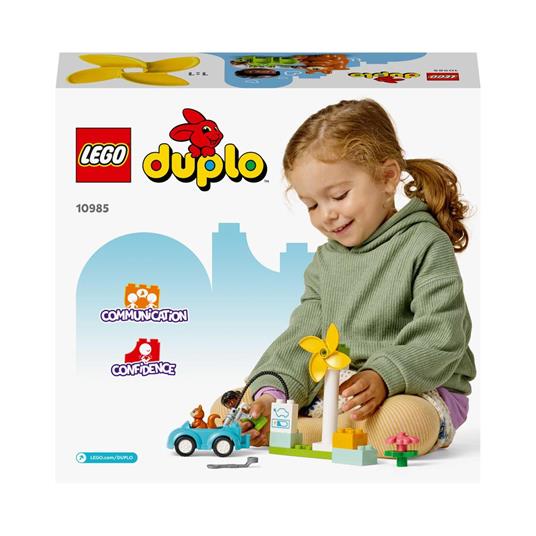 LEGO DUPLO Town 10985 Turbina Eolica e Auto Elettrica Macchina Giocattolo Giochi Educativi per Bambini Set Vita Sostenibile - 8