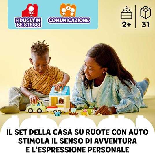 LEGO DUPLO Town 10986 Casa su Ruote, Set da Campeggio con Mattoncini Grandi, Macchina Giocattolo per Bambini dai 2 Anni - 2
