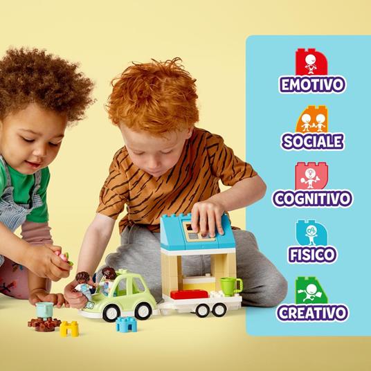 LEGO DUPLO Town 10986 Casa su Ruote, Set da Campeggio con Mattoncini Grandi, Macchina Giocattolo per Bambini dai 2 Anni - 3