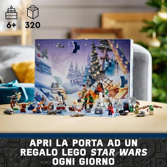 LEGO Star Wars 75366 Calendario dell'Avvento 2023, 24 Regali di Natale 9 Personaggi, 10 Veicoli Giocattolo e 5 Mini-Modelli - 2