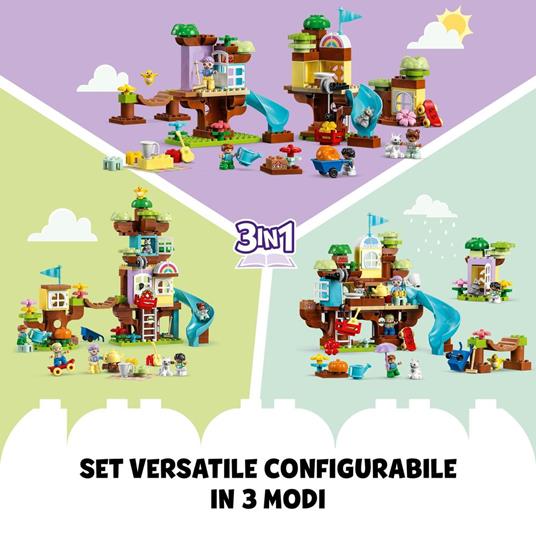 LEGO DUPLO 10993 Casa sullAlbero 3 in 1, Giochi per Bambini 3+ Anni, Attività Didattiche con 4 Personaggi - 4