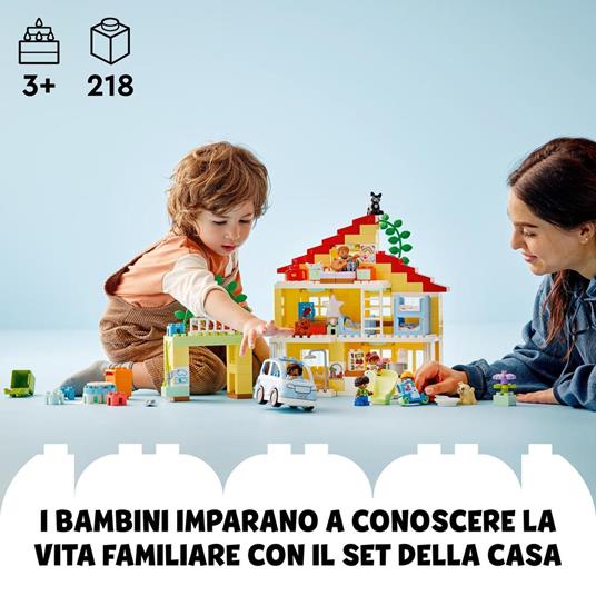 LEGO DUPLO 10994 Casetta 3 in 1, Casa delle Bambole, Auto Push-and-Go, 7 Figure e Mattoncino Luminoso per Bambini da 3+ Anni - 2